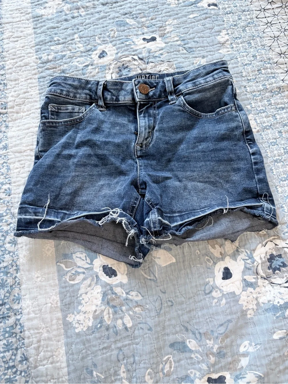 Justice Blue Distressed Denim Cutoff Shorts